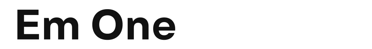 Em One font preview