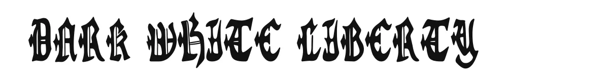 Dark White Liberty original font preview