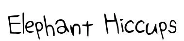 Elephant Hiccups original font preview