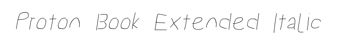 Proton Book Extended Italic original font preview