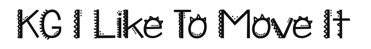 KG I Like To Move It font preview