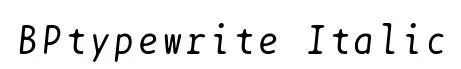 BPtypewrite Italic