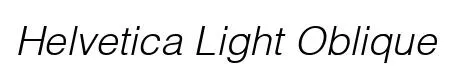 Helvetica Light Oblique