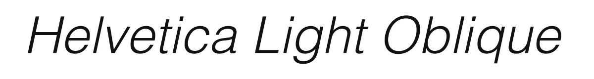 Helvetica Light Oblique font preview