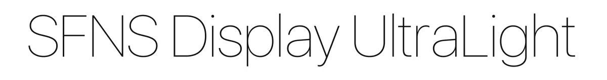 SFNS Display UltraLight font preview