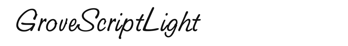 GroveScriptLight original font preview