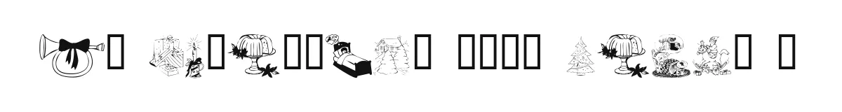 KR Christmas 2002 Dings 1 original font preview