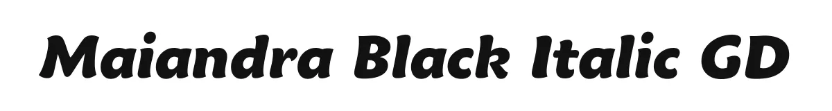 Maiandra Black Italic GD original font preview
