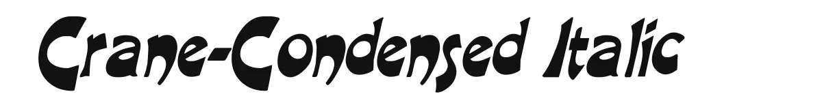 Crane-Condensed Italic original font preview