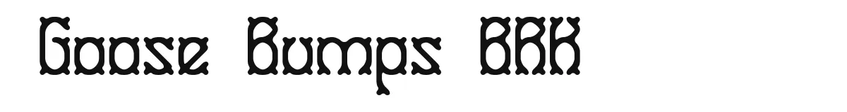 Goose Bumps BRK original font preview