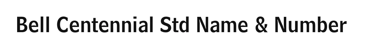 Bell Centennial Std Name & Number original font preview