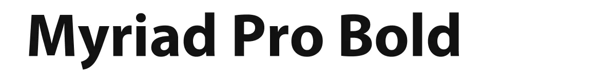 Myriad Pro Bold original font preview