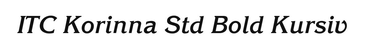 ITC Korinna Std Bold Kursiv original font preview