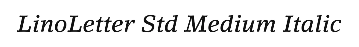 LinoLetter Std Medium Italic original font preview