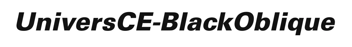 UniversCE-BlackOblique original font preview