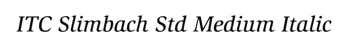 ITC Slimbach Std Medium Italic original font preview