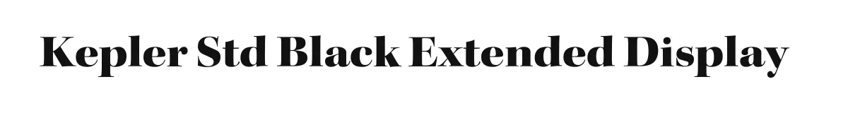 Kepler Std Black Extended Display original font preview