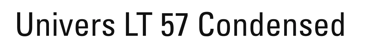 Univers LT 57 Condensed original font preview