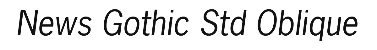 News Gothic Std Oblique original font preview