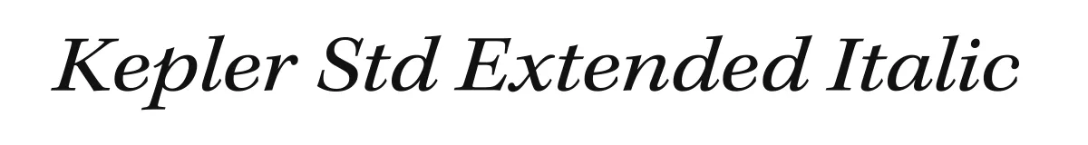 Kepler Std Extended Italic original font preview