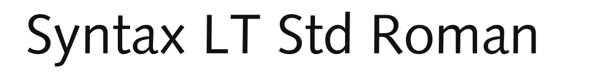 Syntax LT Std Roman original font preview