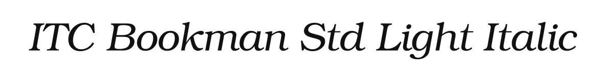 ITC Bookman Std Light Italic original font preview