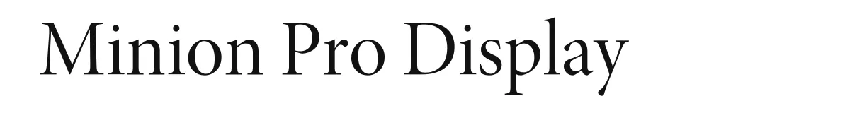 Minion Pro Display original font preview