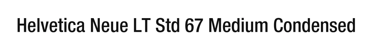Helvetica Neue LT Std 67 Medium Condensed original font preview