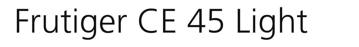 Frutiger CE 45 Light original font preview