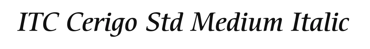 ITC Cerigo Std Medium Italic original font preview