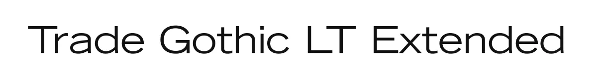 Trade Gothic LT Extended original font preview