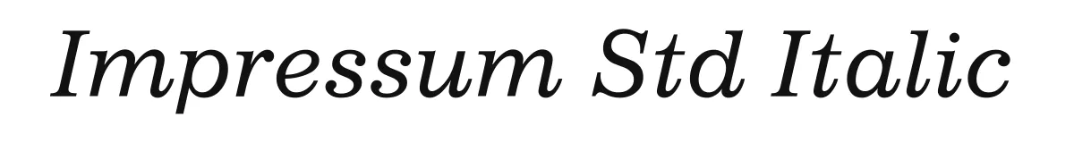 Impressum Std Italic original font preview