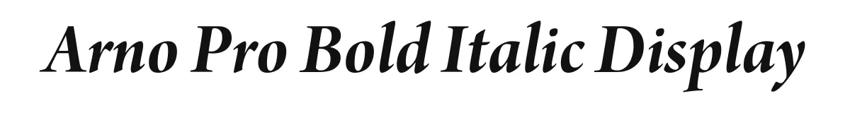 Arno Pro Bold Italic Display original font preview