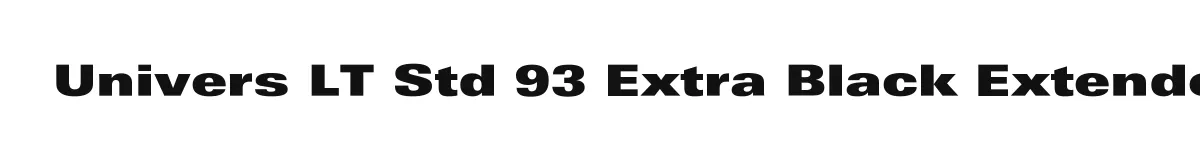Univers LT Std 93 Extra Black Extended original font preview