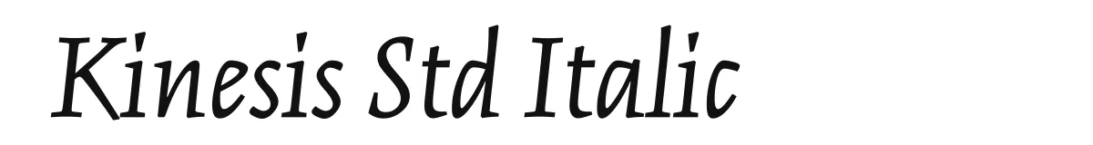 Kinesis Std Italic original font preview