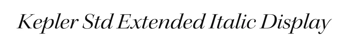 Kepler Std Extended Italic Display original font preview