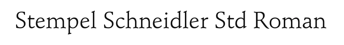 Stempel Schneidler Std Roman original font preview