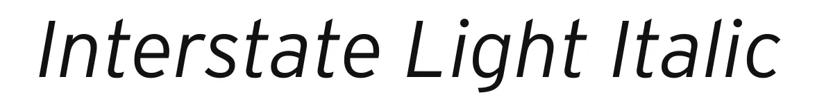 Interstate Light Italic original font preview
