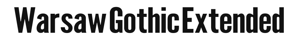 Warsaw Gothic Extended original font preview