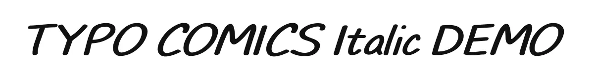 TYPO COMICS Italic DEMO original font preview