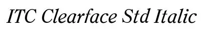 ITC Clearface Std Italic