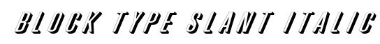 Block Type Slant Italic
