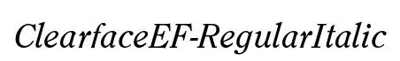 ClearfaceEF-RegularItalic