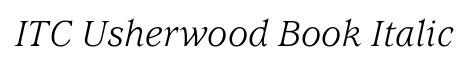 ITC Usherwood Book Italic