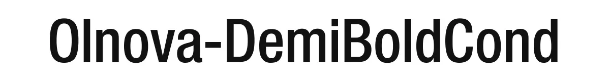 Olnova-DemiBoldCond original font preview