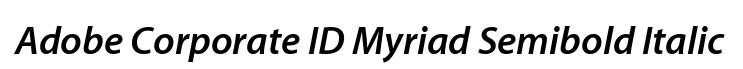Adobe Corporate ID Myriad Semibold Italic