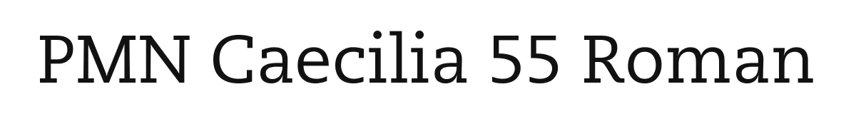 PMN Caecilia 55 Roman original font preview