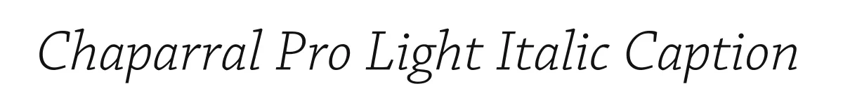 Chaparral Pro Light Italic Caption original font preview
