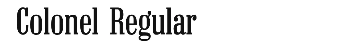 Colonel Regular original font preview
