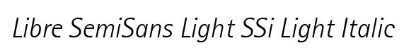 Libre SemiSans Light SSi Light Italic
